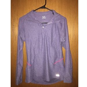 Purple quarter zip semi fitted sweater